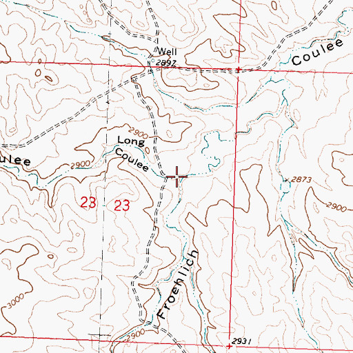 Topographic Map of Long Coulee, MT