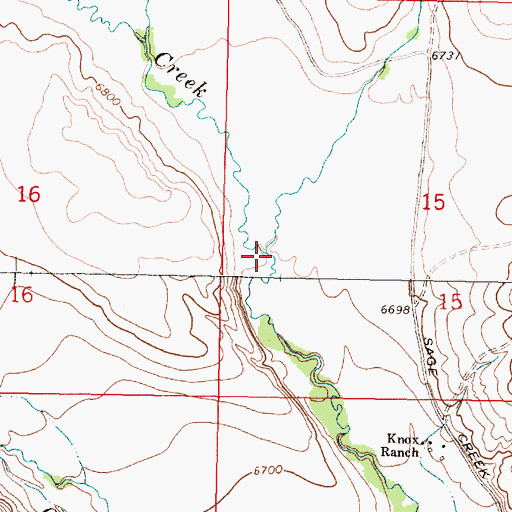 Topographic Map of Long Creek, MT