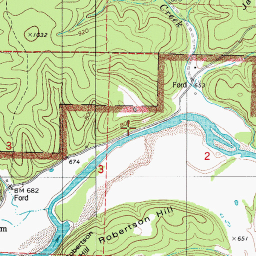 Topographic Map of Jamison Creek, AR