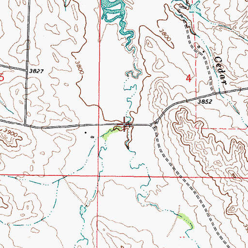 Topographic Map of Long Creek, MT