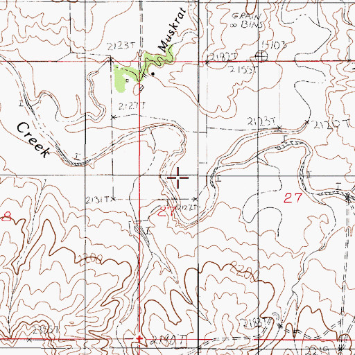 Topographic Map of Long Grass Creek, MT