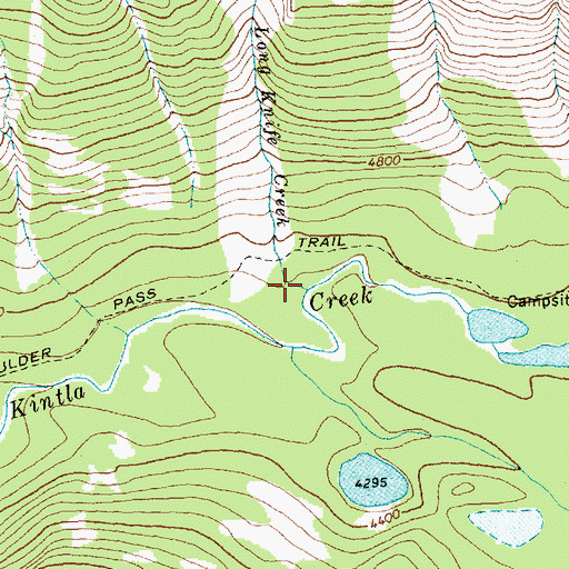 Topographic Map of Long Knife Creek, MT