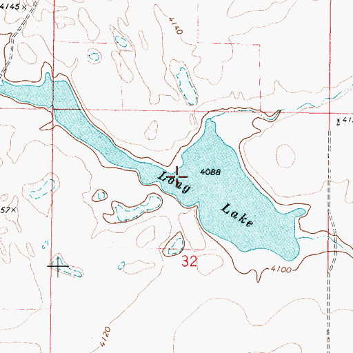 Topographic Map of Long Lake, MT