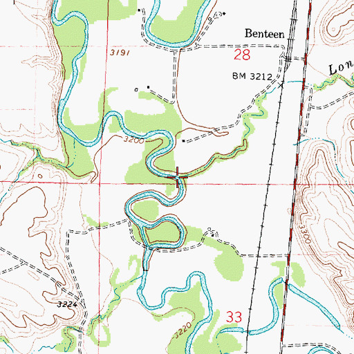 Topographic Map of Long Otter Creek, MT