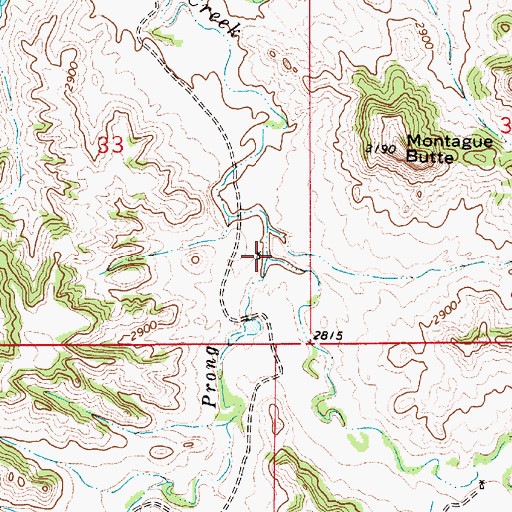 Topographic Map of Long Prong Locate Creek, MT