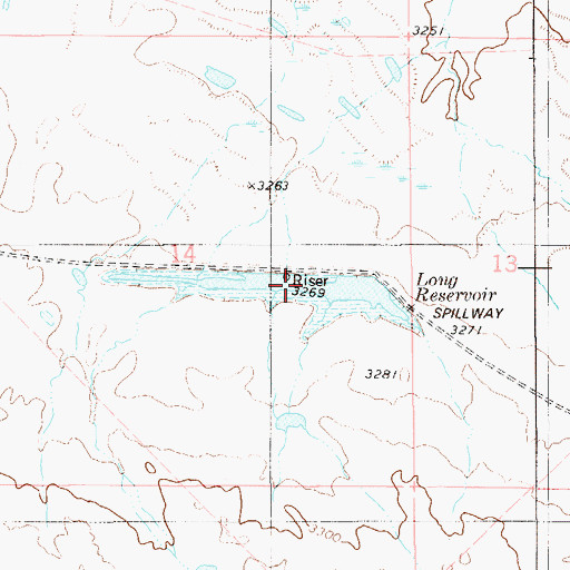 Topographic Map of Long Reservoir, MT