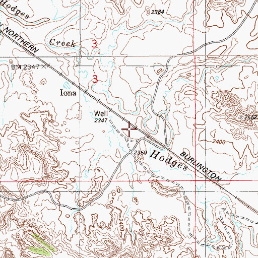 Topographic Map of Long Siding, MT