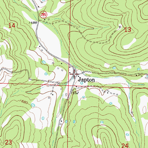 Topographic Map of Japton, AR
