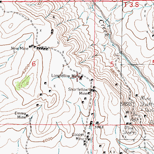 Topographic Map of Longfellow Mine, MT