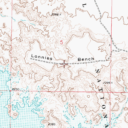 Topographic Map of Lonnies Bench, MT
