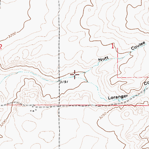 Topographic Map of Loranger Coulee, MT