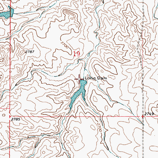 Topographic Map of Lorin Dam, MT