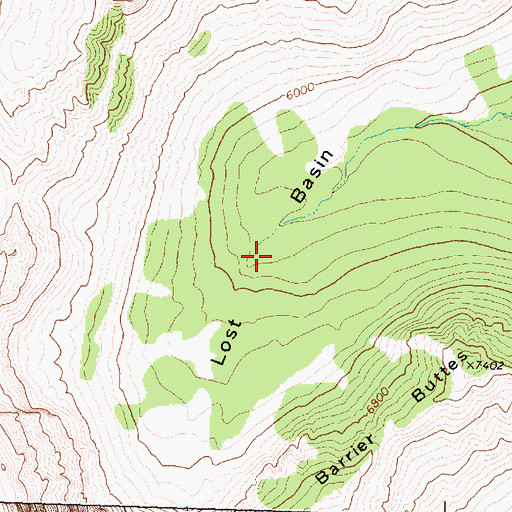 Topographic Map of Lost Basin, MT