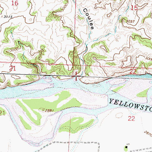 Topographic Map of Lost Cabin Coulee, MT