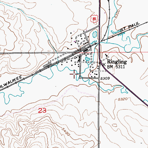 Topographic Map of Lost Creek, MT