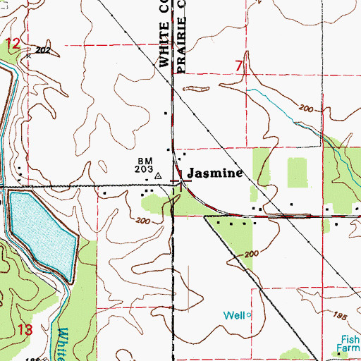 Topographic Map of Jasmine, AR