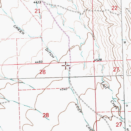 Topographic Map of Lost Creek Ditch, MT