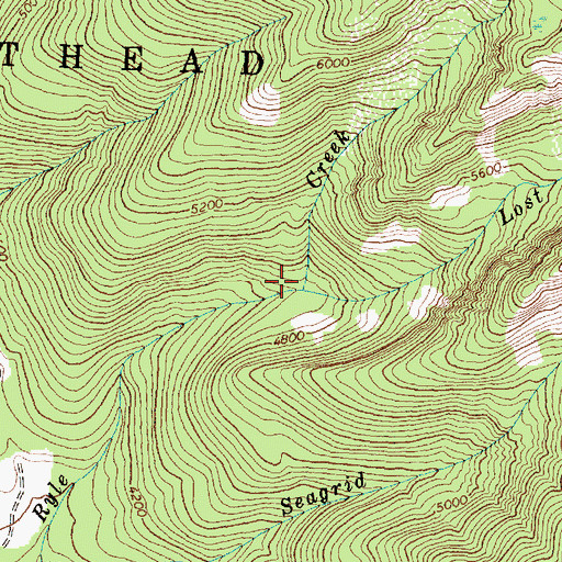 Topographic Map of Lost Hair Creek, MT
