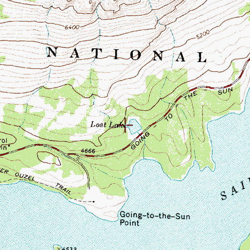 Topographic Map of Lost Lake, MT
