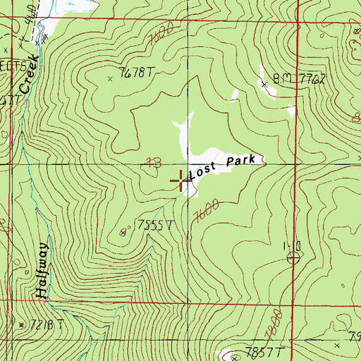 Topographic Map of Lost Park, MT