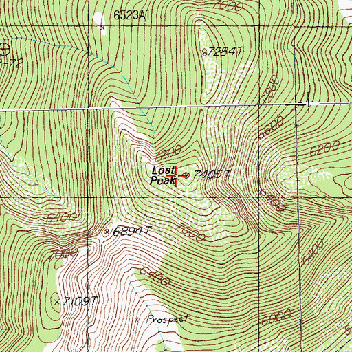 Topographic Map of Lost Peak, MT