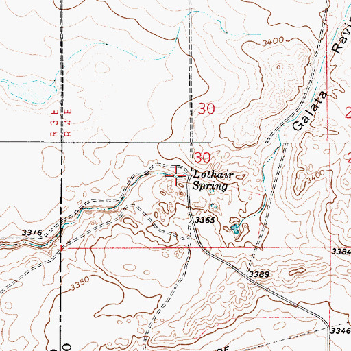 Topographic Map of Lothair Spring, MT