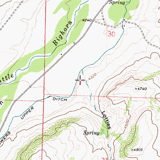 Topographic Map of Lotties Draw, MT