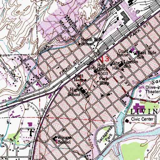 Topographic Map of Lotts Hospital, MT