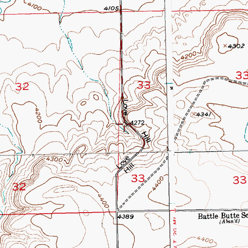Topographic Map of Love Hill, MT