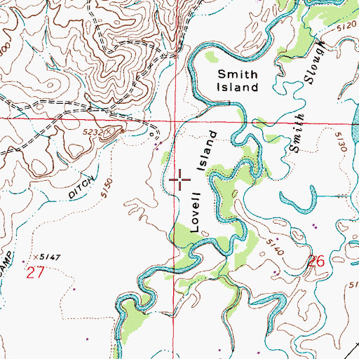 Topographic Map of Lovell Island, MT