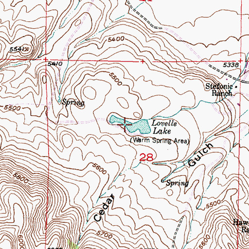 Topographic Map of Lovells Lake, MT