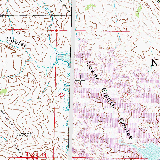 Topographic Map of Lower Eighth Coulee, MT