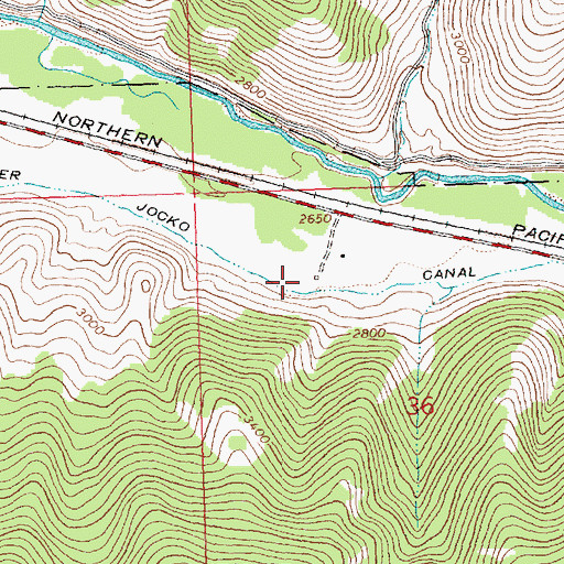 Topographic Map of Lower Jocko Canal, MT