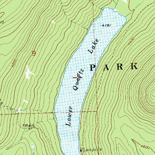 Topographic Map of Lower Quartz Lake, MT