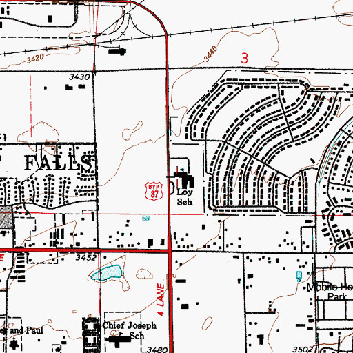 Topographic Map of Loy School, MT