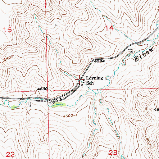 Topographic Map of Loyning School (historical), MT