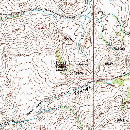 Topographic Map of Lucas Cabin, MT