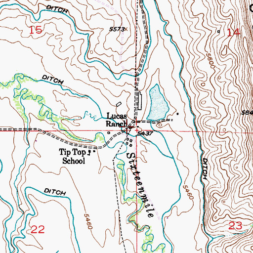 Topographic Map of Lucas Ranch, MT