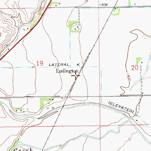 Topographic Map of Ludington, MT