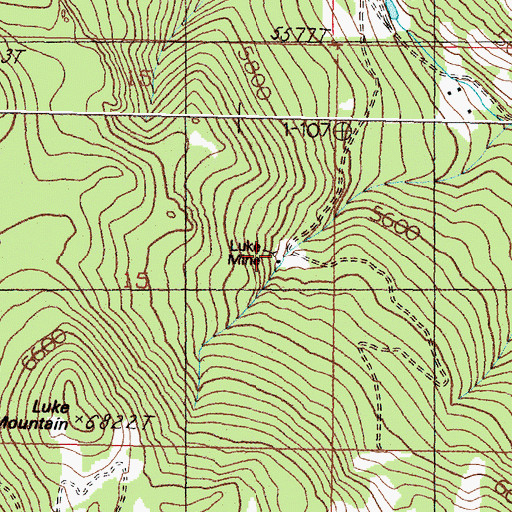 Topographic Map of Luke Mine, MT