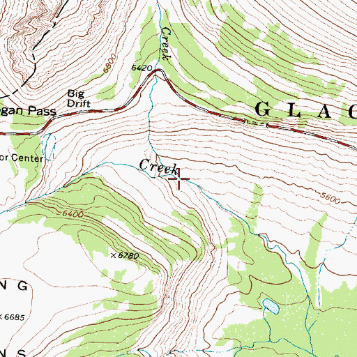 Topographic Map of Lunch Creek, MT