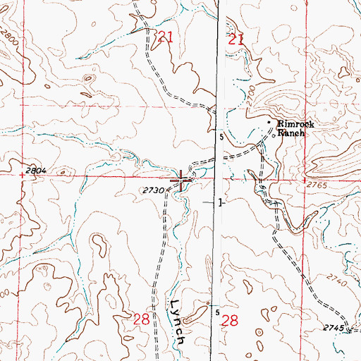 Topographic Map of Lynch Coulee, MT
