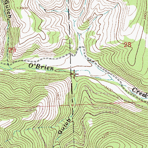 Topographic Map of Lyon Gulch, MT