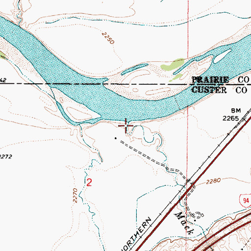 Topographic Map of Mack Creek, MT
