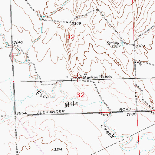 Topographic Map of Mackey Ranch, MT