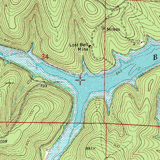 Topographic Map of Jimmie Creek, AR