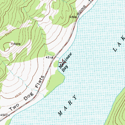 Topographic Map of Mackinaw Bay, MT