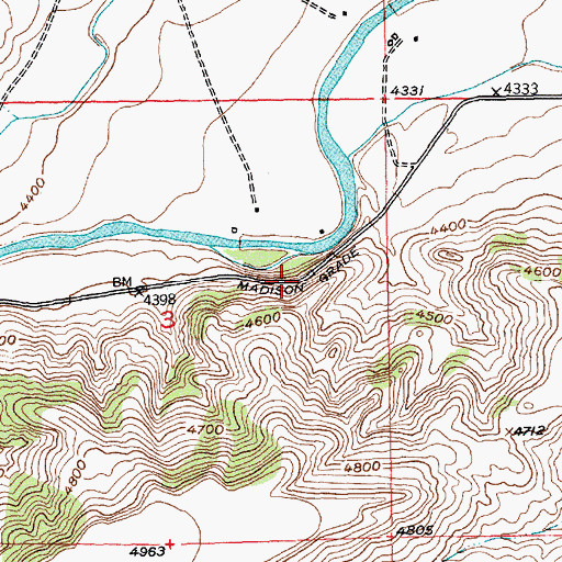 Topographic Map of Madison Grade, MT