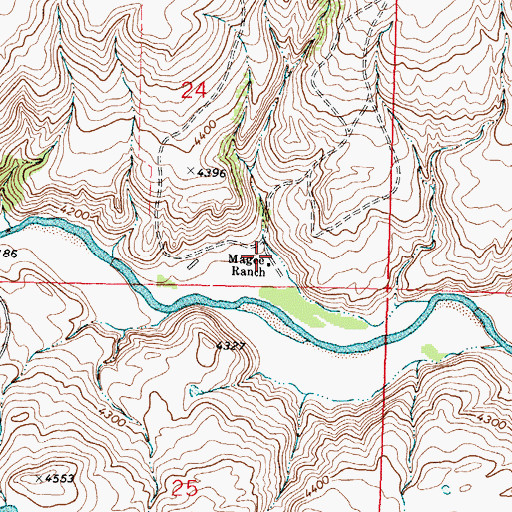 Topographic Map of Magee Ranch, MT