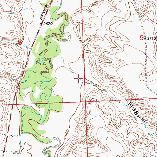 Topographic Map of Magpie Coulee, MT